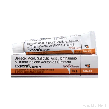 exsora ointment Allopathy (Benzoic Acid (6% w/w)) - Uses in Hindi, Side Effects, Substitutes & Price in India