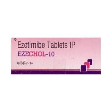 ezechol 10mg tablet Allopathy (Ezetimibe (10mg)) - Uses in Hindi, Side Effects, Substitutes & Price in India