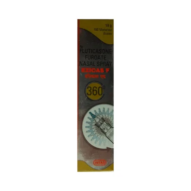 ezicas f 360 nasal spray Allopathy (Fluticasone Furoate (27.5mcg)) - Uses in Hindi, Side Effects, Substitutes & Price in India