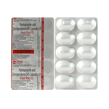 fastpan d 30mg/40mg capsule Allopathy (Domperidone (30mg)) - Uses in Hindi, Side Effects, Substitutes & Price in India