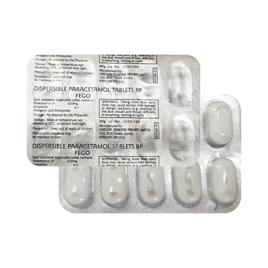 fego 650mg tablet Allopathy (Paracetamol (650mg)) - Uses in Hindi, Side Effects, Substitutes & Price in India