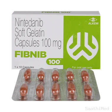 fibnib 100mg soft gelatin capsule Allopathy (Nintedanib (100mg)) - Uses in Hindi, Side Effects, Substitutes & Price in India