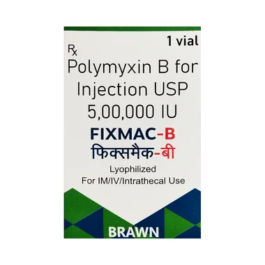 Fixmac-B Injection Allopathy (Polymyxin B (500000IU)) - Uses in Hindi, Side Effects, Substitutes & Price in India
