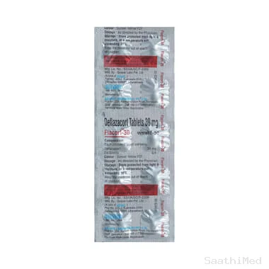 flacort 30mg tablet Allopathy (Deflazacort (30mg)) - Uses in Hindi, Side Effects, Substitutes & Price in India