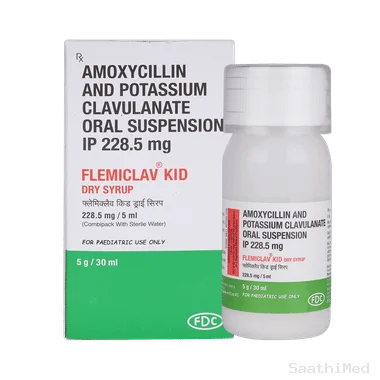 flemiclav kid 200 mg/28.5 mg dry syrup Allopathy (Amoxycillin (200mg)) - Uses in Hindi, Side Effects, Substitutes & Price in India