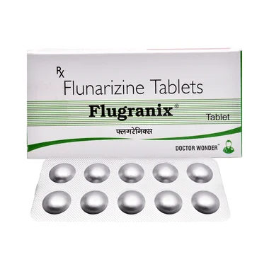 flugranix 10mg tablet Allopathy (Flunarizine (10mg)) - Uses in Hindi, Side Effects, Substitutes & Price in India