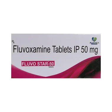 fluvo star 50 tablet Allopathy (Fluvoxamine (50mg)) - Uses in Hindi, Side Effects, Substitutes & Price in India
