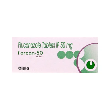 forcan 50 tablet Allopathy (Fluconazole (50mg)) - Uses in Hindi, Side Effects, Substitutes & Price in India
