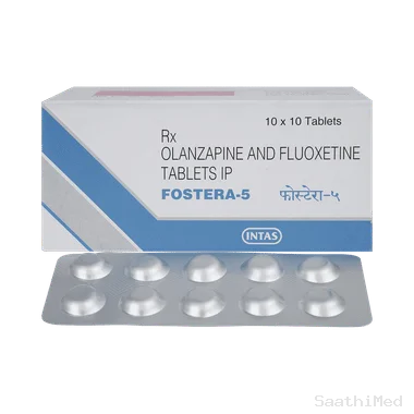 fostera 20mg/5mg tablet Allopathy (Fluoxetine (20mg)) - Uses in Hindi, Side Effects, Substitutes & Price in India