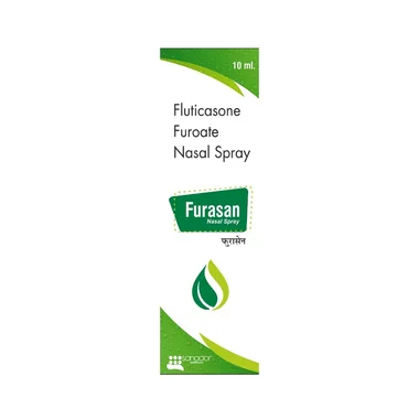 furasan nasal spray Allopathy (Fluticasone Furoate (27.5mcg)) - Uses in Hindi, Side Effects, Substitutes & Price in India