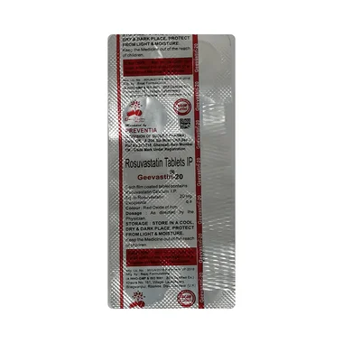geevastin 20 tablet - Rosuvastatin (20mg) medicine