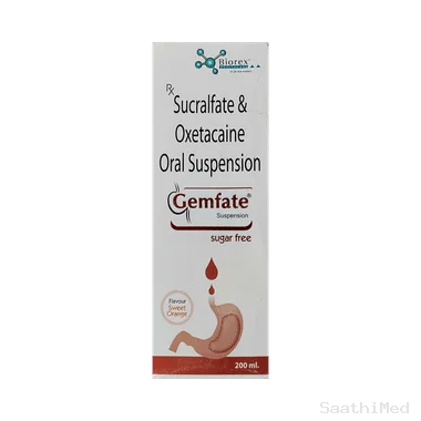 gemfate  oral suspension sweet orange sugar free Allopathy (Sucralfate (1000mg)) - Uses in Hindi, Side Effects, Substitutes & Price in India