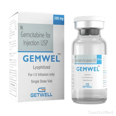gemwel 200mg injection Allopathy (Gemcitabine (200mg)) - Uses in Hindi, Side Effects, Substitutes & Price in India