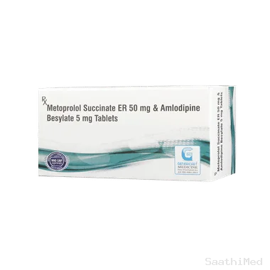 genericart amlodipine besylate+metoprolol succinate 5mg/50mg tablet er Allopathy (Amlodipine (5mg)) - Uses in Hindi, Side Effects, Substitutes & Price in India