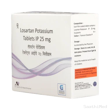genericart losartan potassium 25mg tablet Allopathy (Losartan (25mg)) - Uses in Hindi, Side Effects, Substitutes & Price in India