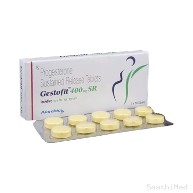 gestofit 400mg sr tablet Allopathy (Progesterone (Natural Micronized) (400mg)) - Uses in Hindi, Side Effects, Substitutes & Price in India