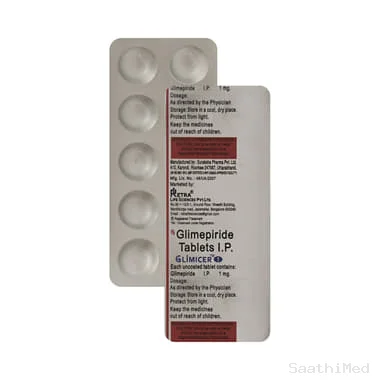 glimicer 1mg tablet Allopathy (Glimepiride (1mg)) - Uses in Hindi, Side Effects, Substitutes & Price in India