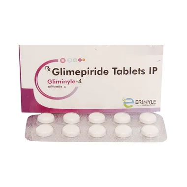 gliminyle 4mg tablet Allopathy (Glimepiride (4mg)) - Uses in Hindi, Side Effects, Substitutes & Price in India