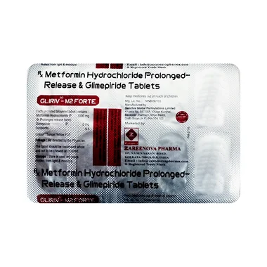 gliriv-m 2 forte tablet sr Allopathy (Glimepiride (2mg)) - Uses in Hindi, Side Effects, Substitutes & Price in India