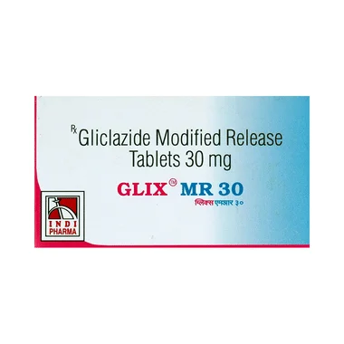 glix mr 30 tablet Allopathy (Gliclazide (30mg)) - Uses in Hindi, Side Effects, Substitutes & Price in India