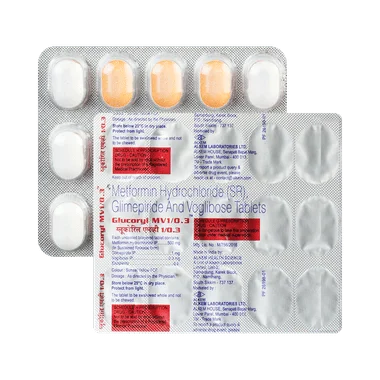 glucoryl mv1/0.3 tablet sr Allopathy (Glimepiride (1mg)) - Uses in Hindi, Side Effects, Substitutes & Price in India
