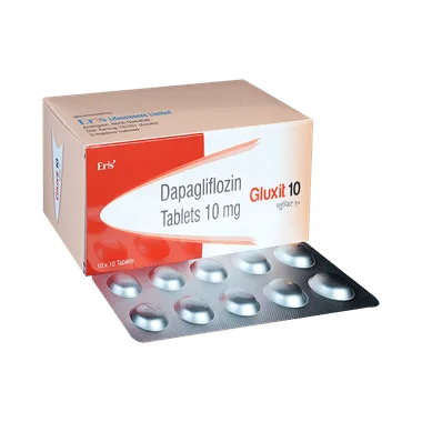 gluxit 10mg tablet Allopathy (Dapagliflozin (10mg)) - Uses in Hindi, Side Effects, Substitutes & Price in India