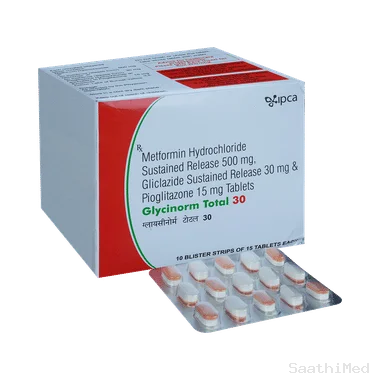glycinorm total 30 tablet sr Allopathy (Gliclazide (30mg)) - Uses in Hindi, Side Effects, Substitutes & Price in India