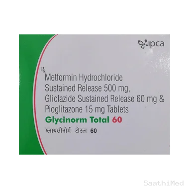 glycinorm total 60 tablet sr Allopathy (Gliclazide (60mg)) - Uses in Hindi, Side Effects, Substitutes & Price in India