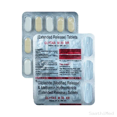 glytas m 30mg/500mg tablet er Allopathy (Gliclazide (30mg)) - Uses in Hindi, Side Effects, Substitutes & Price in India