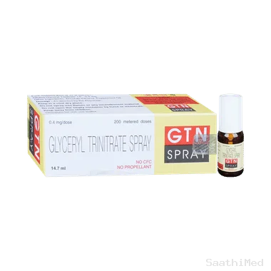 gtn spray Allopathy (Nitroglycerin (0.4mg)) - Uses in Hindi, Side Effects, Substitutes & Price in India