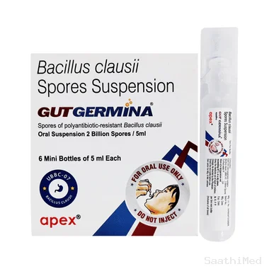 gutgermina oral suspension Allopathy (Bacillus Clausii (2Billion Spores)) - Uses in Hindi, Side Effects, Substitutes & Price in India