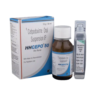 hhcepo 50 dry syrup Allopathy (Cefpodoxime Proxetil (50mg)) - Uses in Hindi, Side Effects, Substitutes & Price in India