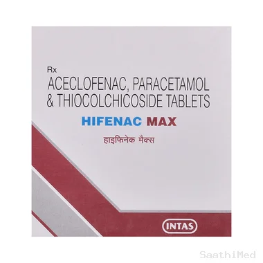 hifenac max tablet Allopathy (Thiocolchicoside (4mg)) - Uses in Hindi, Side Effects, Substitutes & Price in India