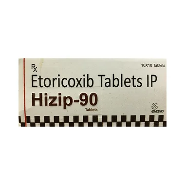 hizip 90 tablet Allopathy (Etoricoxib (90mg)) - Uses in Hindi, Side Effects, Substitutes & Price in India