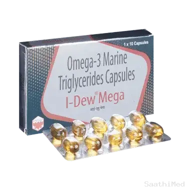 i-dew mega soft gelatin capsule Allopathy (Eicosapentaenoic acid (180mg)) - Uses in Hindi, Side Effects, Substitutes & Price in India