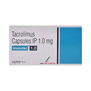 imunotac 1.0 capsule Allopathy (Tacrolimus (1mg)) - Uses in Hindi, Side Effects, Substitutes & Price in India