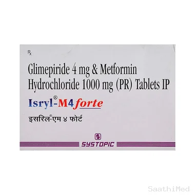 isryl-m 4 forte tablet pr Allopathy (Glimepiride (4mg)) - Uses in Hindi, Side Effects, Substitutes & Price in India