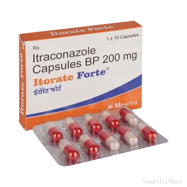 itorate forte capsule Allopathy (Itraconazole (200mg)) - Uses in Hindi, Side Effects, Substitutes & Price in India