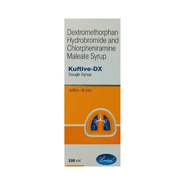 kuftive-dx syrup Allopathy (Chlorpheniramine Maleate (4mg)) - Uses in Hindi, Side Effects, Substitutes & Price in India