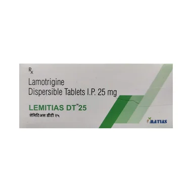 lemitias dt 25 tablet Allopathy (Lamotrigine (25mg)) - Uses in Hindi, Side Effects, Substitutes & Price in India