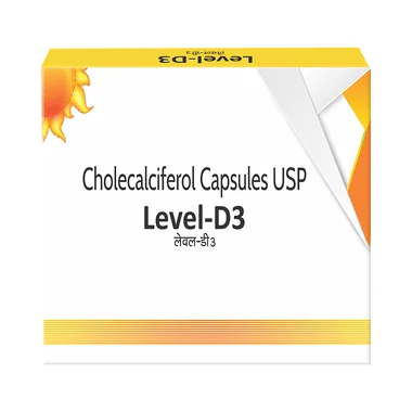 level-d3 softgel capsule Allopathy (Vitamin D3 (60000IU)) - Uses in Hindi, Side Effects, Substitutes & Price in India