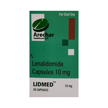 lidmed 10mg capsule Allopathy (Lenalidomide (10mg)) - Uses in Hindi, Side Effects, Substitutes & Price in India