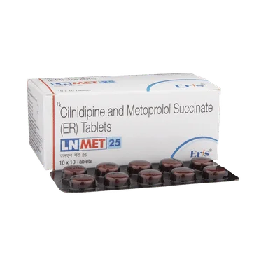 ln met 25 tablet er Allopathy (Cilnidipine (10mg)) - Uses in Hindi, Side Effects, Substitutes & Price in India