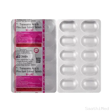 m-laz tablet Allopathy (Tranexamic Acid (250mg)) - Uses in Hindi, Side Effects, Substitutes & Price in India