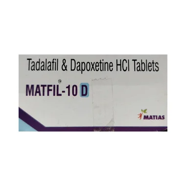matfil 10 d tablet Allopathy (Tadalafil (10mg)) - Uses in Hindi, Side Effects, Substitutes & Price in India