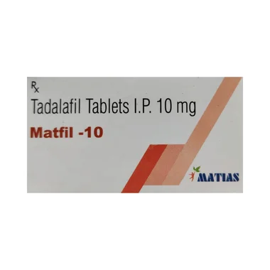 matfil 10 tablet Allopathy (Tadalafil (10mg)) - Uses in Hindi, Side Effects, Substitutes & Price in India