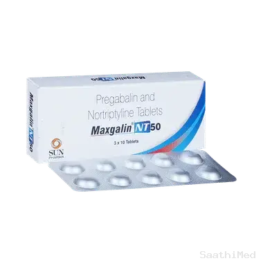 maxgalin nt 50mg/10mg tablet Allopathy (Pregabalin (50mg)) - Uses in Hindi, Side Effects, Substitutes & Price in India