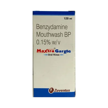 maxtra gargle Allopathy (Benzydamine (0.15% w/v)) - Uses in Hindi, Side Effects, Substitutes & Price in India