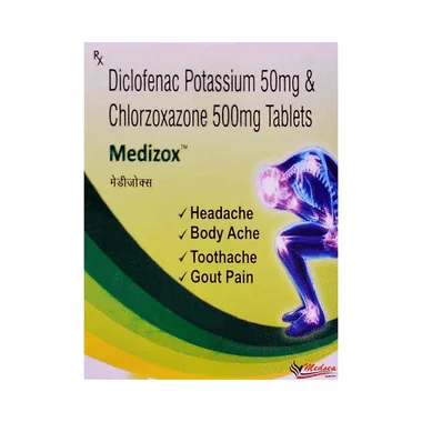 medizox tablet Allopathy (Diclofenac (50mg)) - Uses in Hindi, Side Effects, Substitutes & Price in India