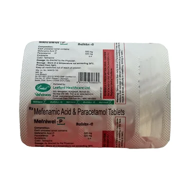 mefniwel p 500mg/325mg tablet Allopathy (Mefenamic Acid (500mg)) - Uses in Hindi, Side Effects, Substitutes & Price in India